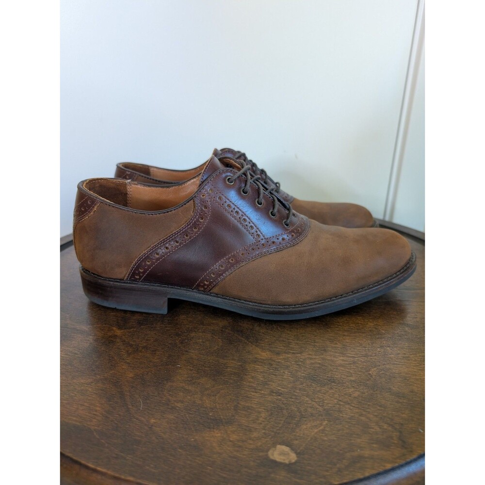 Johnston & Murphy 9 Saddle Shoes Oxfords Leather Suede Brown Formal Wedding Work